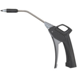 Air gun polymer design, infinitely variable metering with multichannel extension nozzle, pressure limited