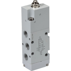 5/2-way stem-actuated valve, monostable with spring return
