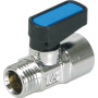 2/2-way socket ball valve Micro brass design chromed with male/female G-thread