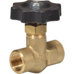 2/2-way shut-off valve brass design for precision adjustment with female G-thread
