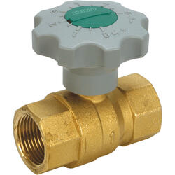 2/2-way ball valve brass design with 270° rotatable soft-closing handle with female thread
