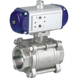 2/2-way ball valve stainless steel with a double-acting pneumatic rotary drive (90°)