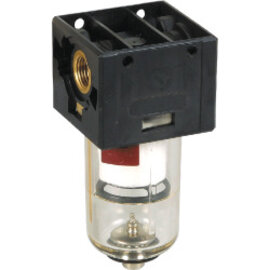 Compressed air fine filter series EcoBloc 0/E with manual condensate drain