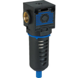 Compressed air fine filter series EcoBloc 2PLUS with manual/semi-automatic condensate drain