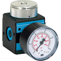 Pressure regulator series Bloc 1 pneumatically remote controlled with pressure gauge