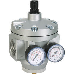 Pressure regulator series Standard 8 pilot actuated with pressure gauge