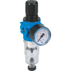 Filter regulator series Bloc 0 with manual/semi-automatic condensate drain and pressure gauge