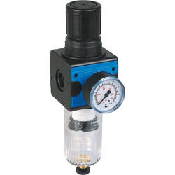 Filter regulator series Bloc 3 with manual/semi-automatic condensate drain and pressure gauge