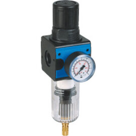 Filter regulator series Bloc 3 with automatic condensate drain and pressure gauge