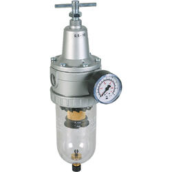 Filter regulator series Standard 3 with manual/semi-automatic condensate drain and pressure gauge