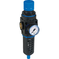 Filter regulator series EcoBloc 2 with manual/semi-automatic condensate drain and pressure gauge