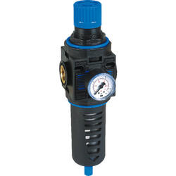Filter regulator series EcoBloc 3 with manual/semi-automatic condensate drain and pressure gauge
