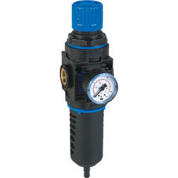Filter regulator series EcoBloc 2 with automatic condensate drain and pressure gauge