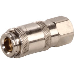 Quick coupling socket shutting off on one side nominal size 2,7 brass design nickel-plated with female thread