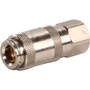 Quick coupling socket shutting off on one side nominal size 2,7 brass design nickel-plated with female thread