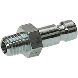 Terminal plug brass design nickel-plated with male thread for coupling sockets nominal size 2,7