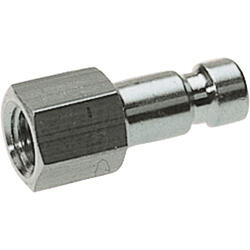 Terminal plug brass design nickel-plated with female thread for coupling sockets nominal size 2,7