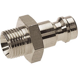 Terminal plug brass design nickel-plated with male thread for coupling sockets nominal size 5