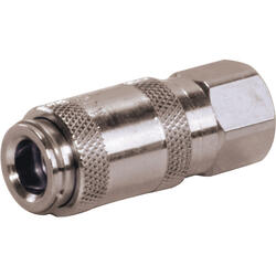 Quick coupling socket shutting off on one side nominal size 2,7 stainless steel design with female thread