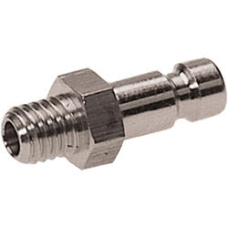 Terminal plug stainless steel design with male thread for coupling sockets nominal size 2,7