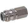Quick coupling socket shutting off on both sides nominal size 5 stainless steel design with female thread