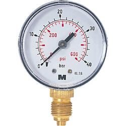 Standard Bourdon tube pressure gauge nominal size 50, radial