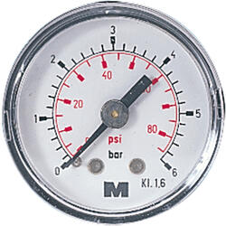 Standard Bourdon tube pressure gauge nominal size 50, axial