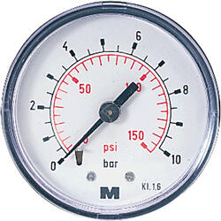 Standard Bourdon tube pressure gauge nominal size 63, axial