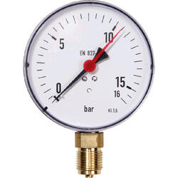 Standard Bourdon tube pressure gauge nominal size 100, radial