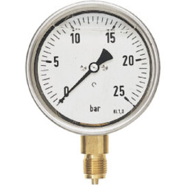 Glycerine Bourdon tube pressure gauge nominal size 100, radial