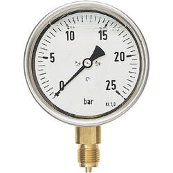 Glycerine Bourdon tube pressure gauge nominal size 100, radial