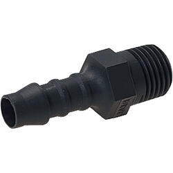 Straight threaded barbed tube fitting polyamide design with male thread