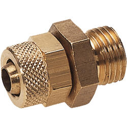 Straight quick connector brass design with cylindrical male thread