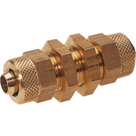 Straight bulkhead-quick connector brass design
