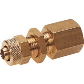 Straight bulkhead-quick connector brass design with female thread