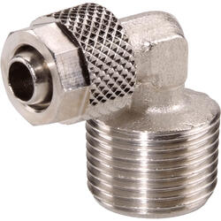 Elbow quick connector brass design nickel-plated with tapered male thread