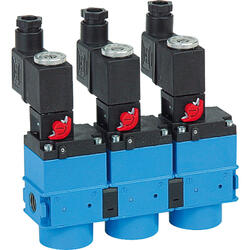 3/2-way poppet valve electrically actuated with pressure supply on both sides for series Bloc 0