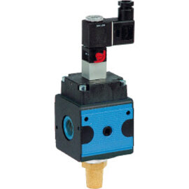 3/2-way poppet valve electrically actuated with external pilot air for series Bloc 3