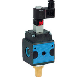 3/2-way poppet valve electrically actuated with external pilot air for series Bloc 3