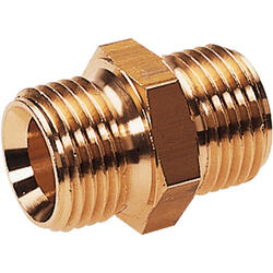 Double nipple brass design with cylindrical male thread