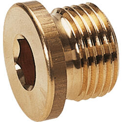 Plug screw brass design with cylindrical male thread and internal hexagon