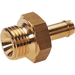 Terminal plug-threaded barbed tube fitting brass design