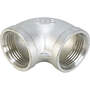 Elbow stainless steel design with cylindrical female thread, rounded version