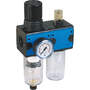 2-part service unit series Bloc 3 with manual/semi-automatic condensate drain and pressure gauge