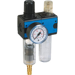 2-part service unit series Bloc 1 with automatic condensate drain and pressure gauge