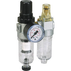2-part service unit series Standard 0 with manual/semi-automatic condensate drain and pressure gauge