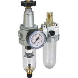 2-part service unit series Standard 1 with manual/semi-automatic condensate drain and pressure gauge