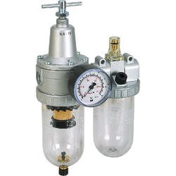 2-part service unit series Standard 3 with manual/semi-automatic condensate drain and pressure gauge