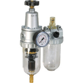 2-part service unit series Standard 2 with automatic condensate drain and pressure gauge