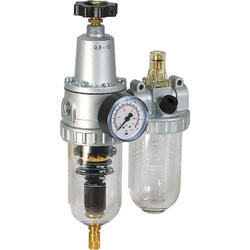 2-part service unit series Standard 2 with automatic condensate drain and pressure gauge